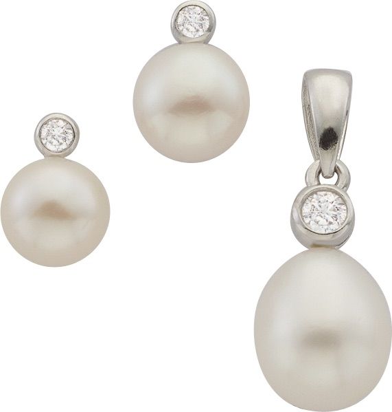 Set Ohrschmuck und Anhänger Silber 925 rhodiniert SWP