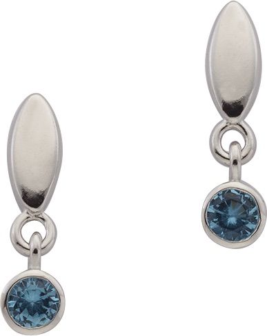 Ohrstecker Silber 925 rhodiniert mit Zirkonia blau