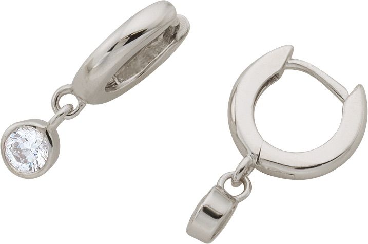 Creolen Silber 925 rhodiniert mit Zirkonia