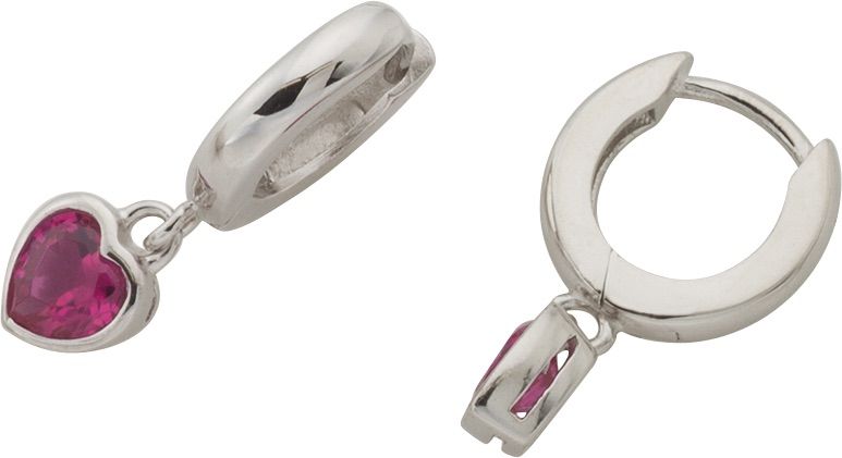 Creolen Silber 925 rhodiniert mit Herz Zirkonia