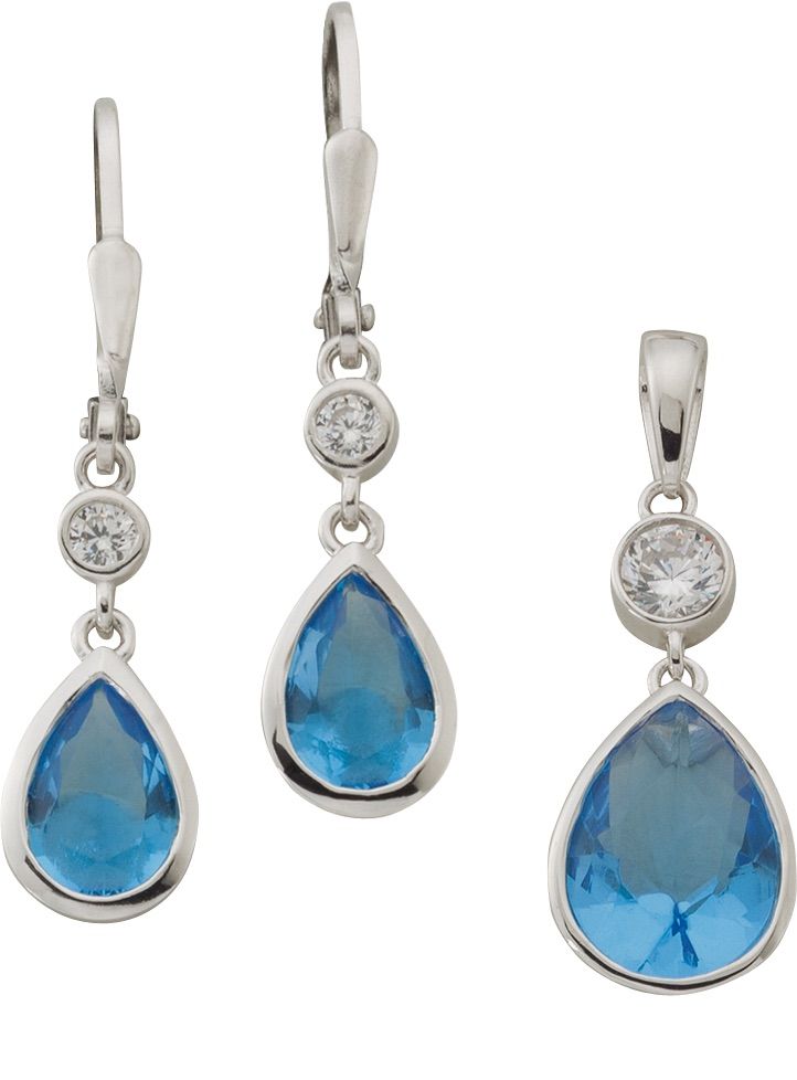 Set Ohrschmuck und Anhänger Silber 925 rhodiniert