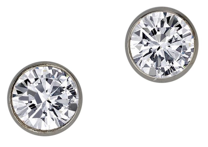 Ohrstecker Silber 925 rhodiniert mit Zirkonia