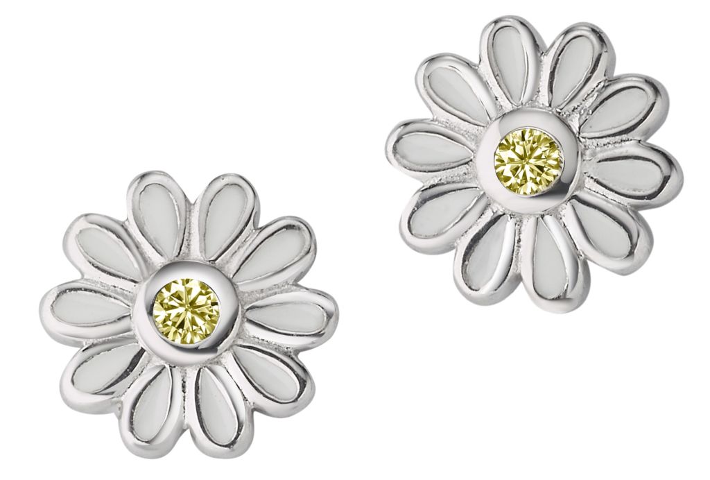 Ohrstecker Silber 925 rhodiniert Blume
