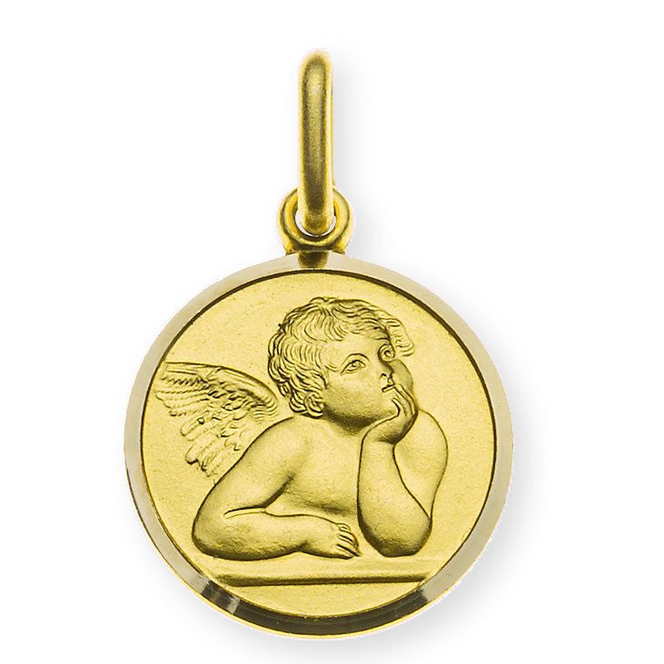 Medaille Engel Gelbgold 750 14mm