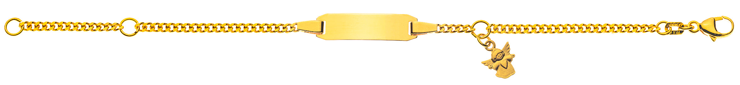Bébé Bracelet Panzer diamantiert Gelbgold 750, 14cm