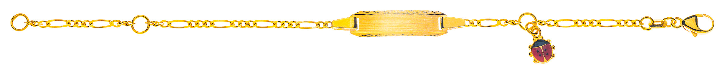 Bébé Bracelet Figaro diamantiert Gelbgold 750, 14cm