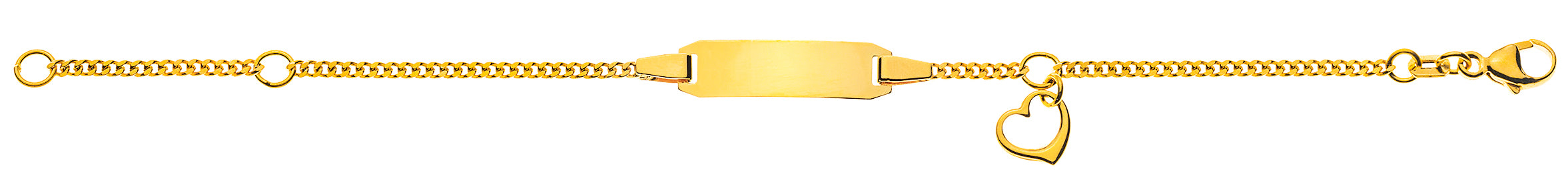 Bébé Bracelet Panzer diamantiert Gelbgold 750, 14cm