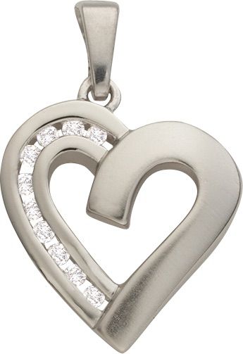 Anhänger Silber 925 rhodiniert Herz