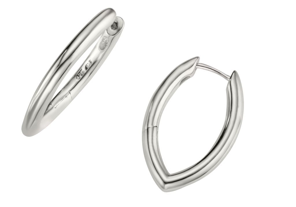 Creolen Silber 925 rhodinier V-Form