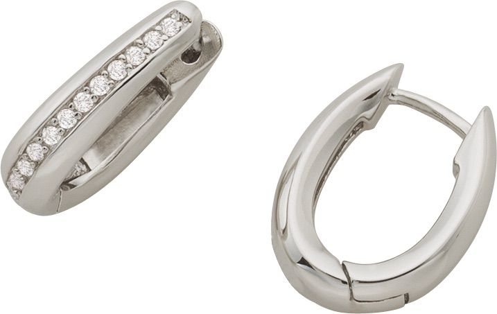 Creolen Silber 925 rhodiniert mit Zirkonia