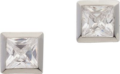 Ohrstecker Silber 925 rhodiniert mit Zirkonia