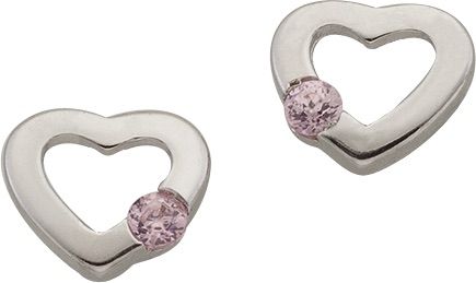 Kinder-Ohrstecker Silber 925 rhodiniert Herz
