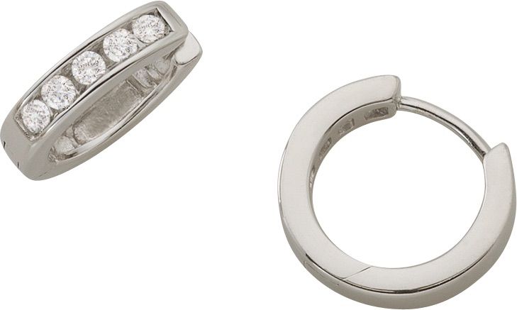 Creolen Silber 925 rhodiniert Zirkonia