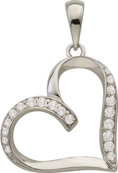 Anhänger Silber 925 rhodiniert Herz