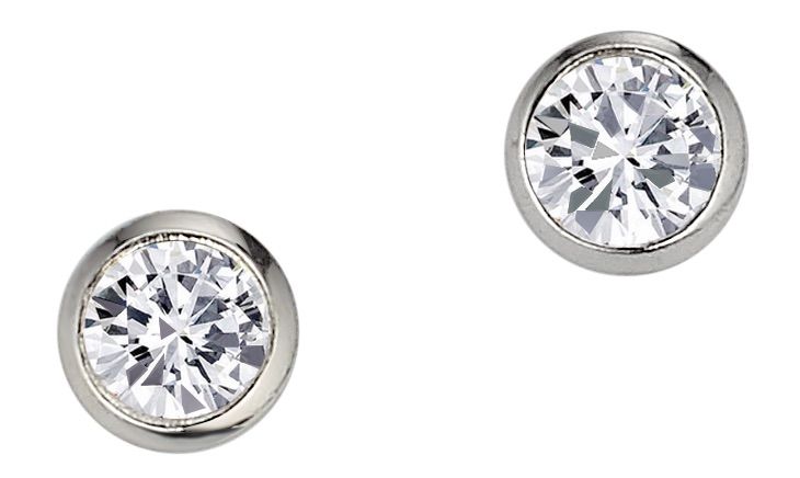 Ohrstecker Silber 925 rhodiniert mit Zirkonia