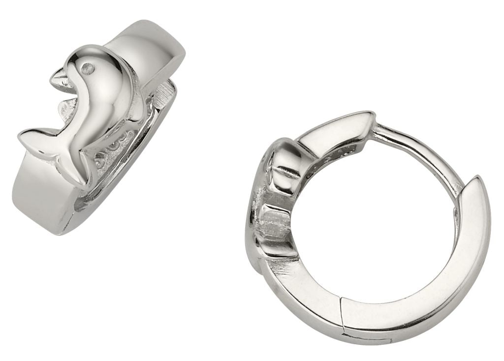 Creolen Silber 925 rhodiniert mit Delphin