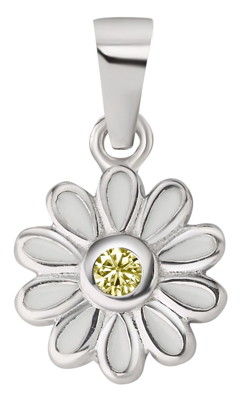 Anhänger Silber 925 rhodiniert Blume weiss