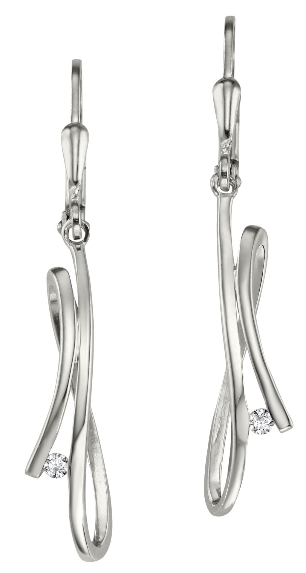Ohrhänger Silber 925 rhodiniert mit Zirkonia
