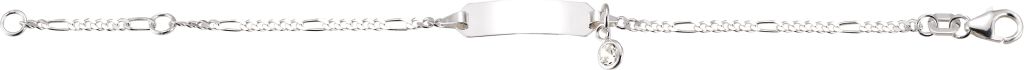 Bébé ID-Armband Figaro mit Zirkonia