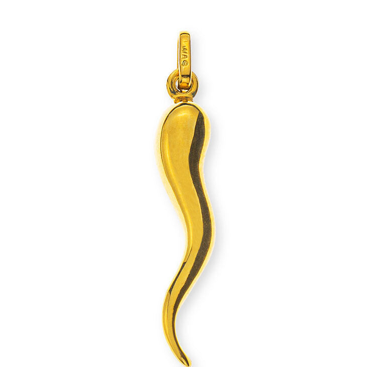 Anhänger Cornetti brutto Gelbgold 750 5x30mm
