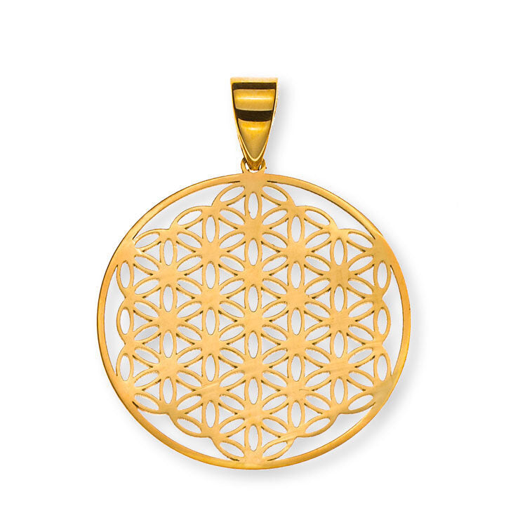 Anhänger Blume des Lebens Gelbgold 750, 20mm