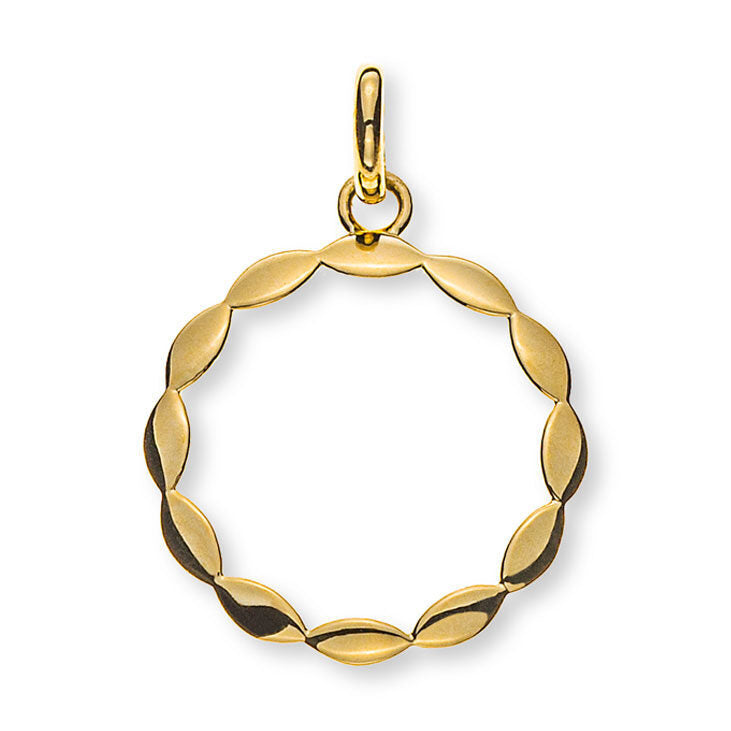 Anhänger Gelbgold 750 poliert, rund mit Verziehrung D:16mm