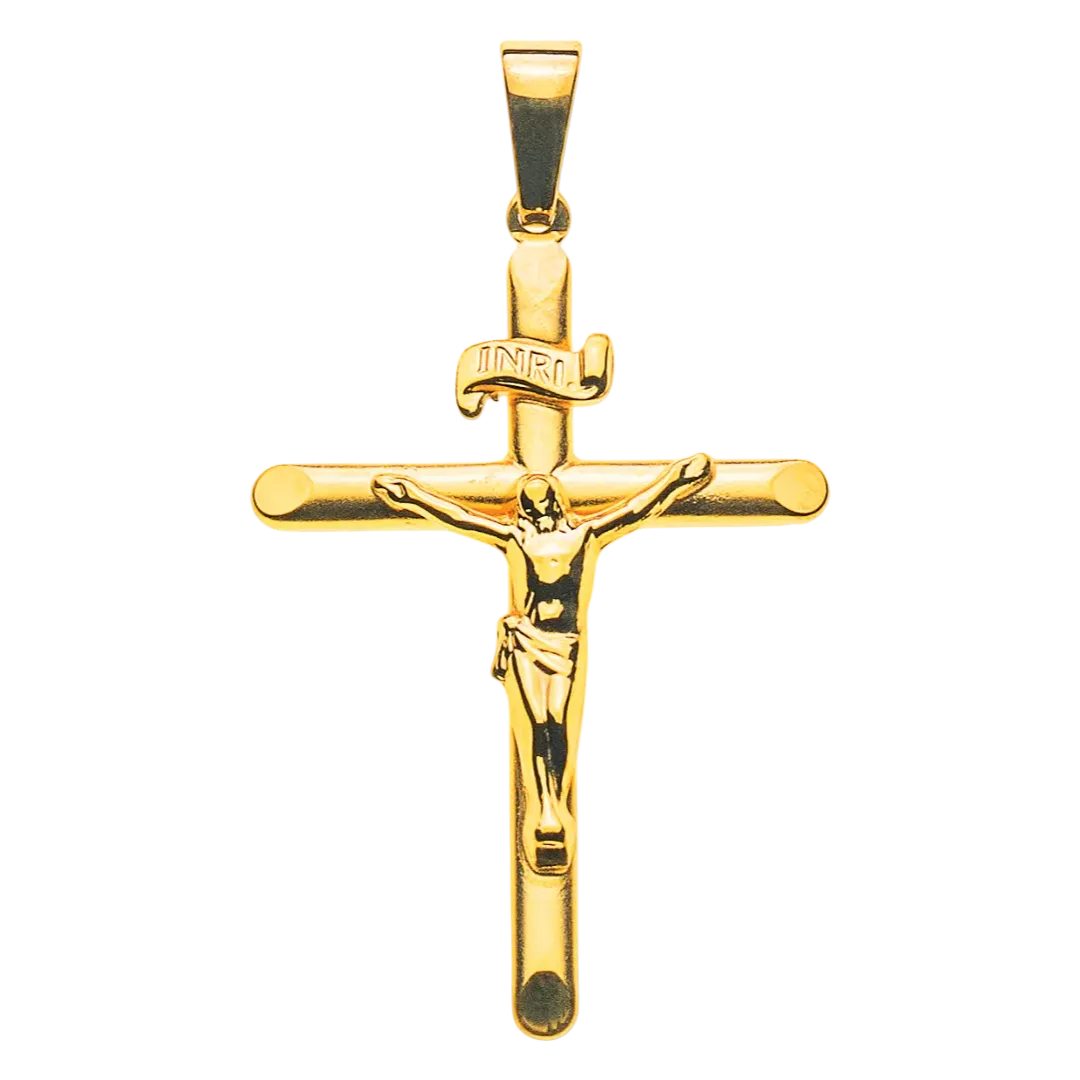 Kreuz Gelbgold 750 mit Christus H: 27 mm B: 19 mm