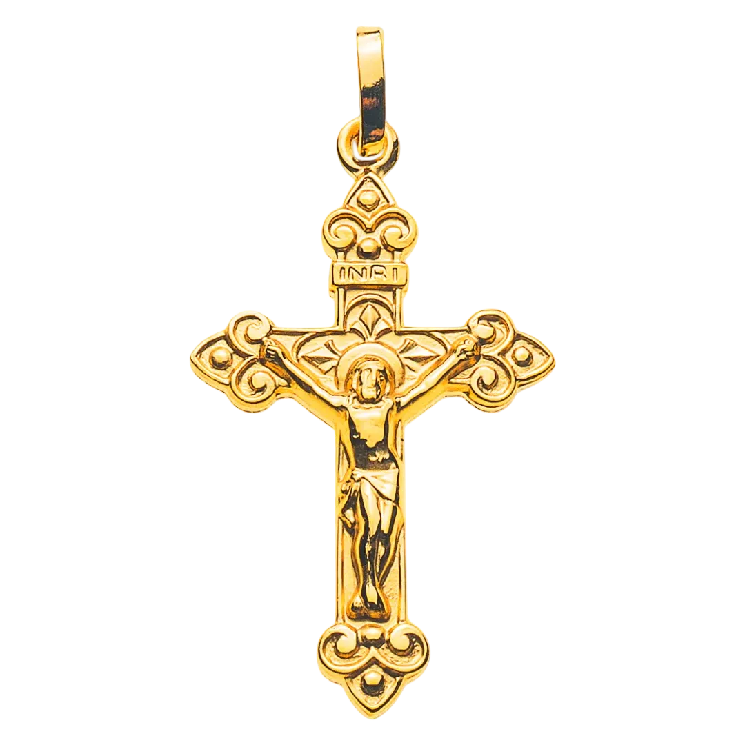 Kreuz Gelbgold 750 mit Christus H: 23 mm B: 16 mm