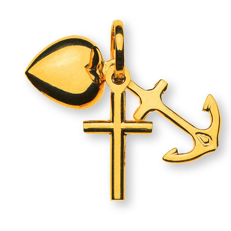 Glaube Liebe Hoffnung Gelbgold 750 ca. 9x14mm 