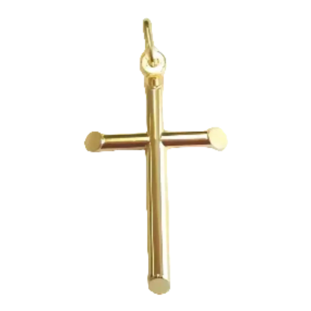 Kreuz Gelbgold 750 Runddraht H: 26mm B: 17mm