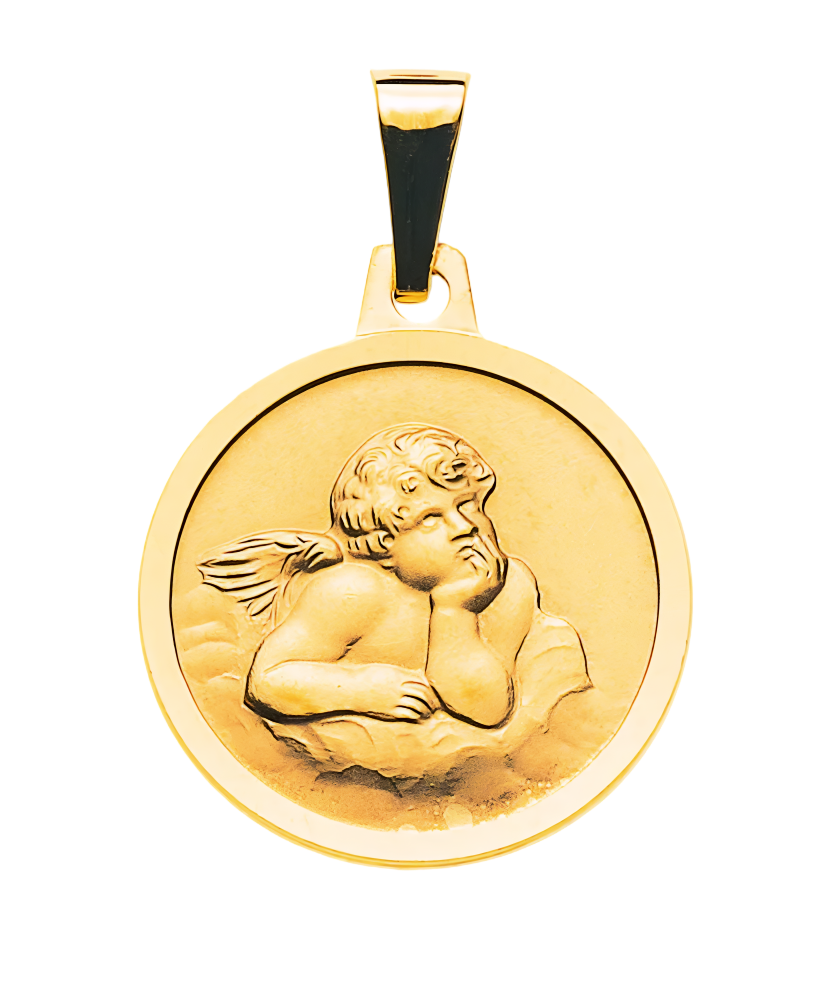 Medaille Engel Gelbgold 750 8mm