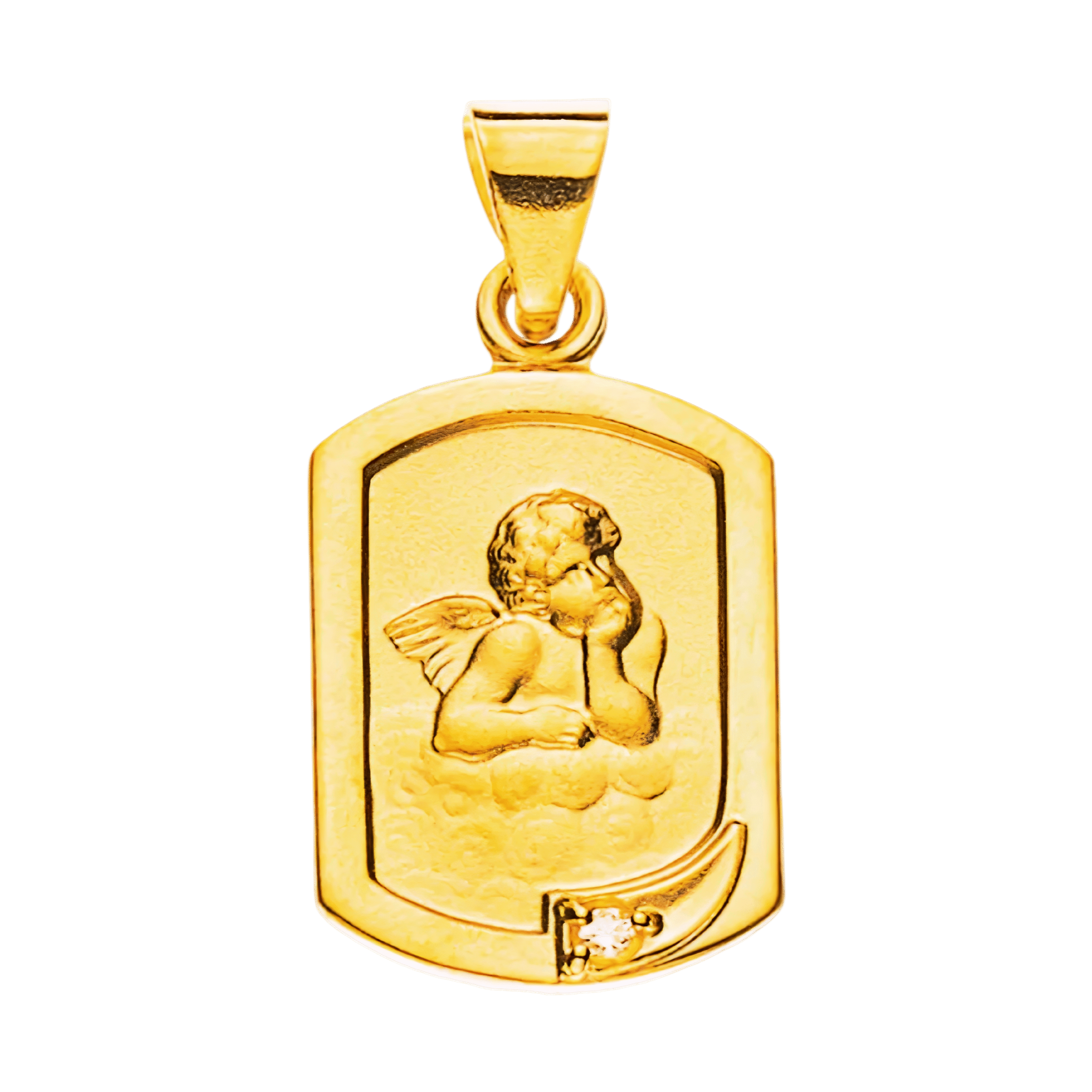 Engel Anhänger Gelbgold 750 mit Brillant H P1 0,005 ct.12mm