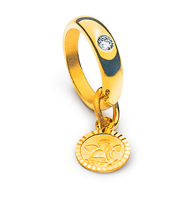 Taufring Gelbgold 750 mit Brillant H SI 0,03ct.