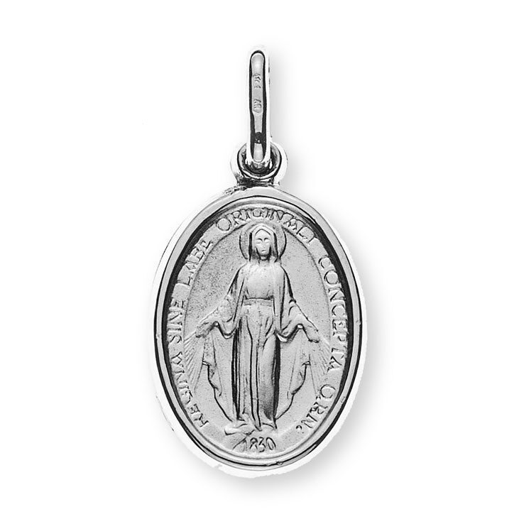 Milagrosa-Immaculata Weissgold 750 10x15mm