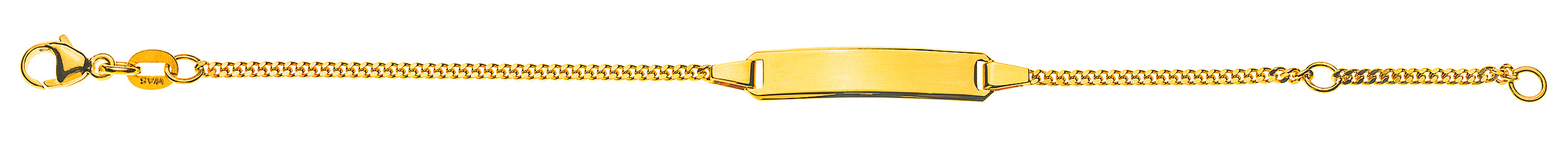 Bébé Armband Panzer geschliffen Gelbgold 750