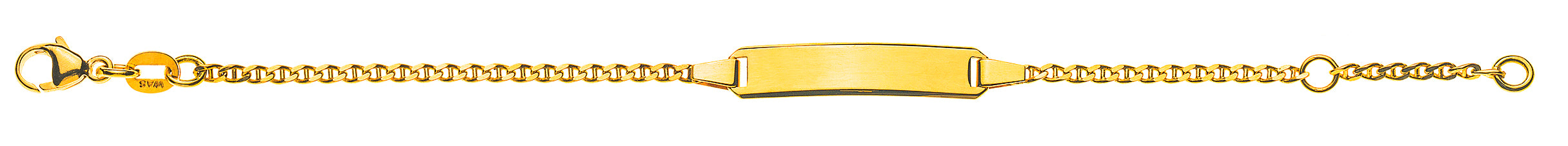 Bébé Armband Stäbchenpanzer diamantiert Gelbgold 750