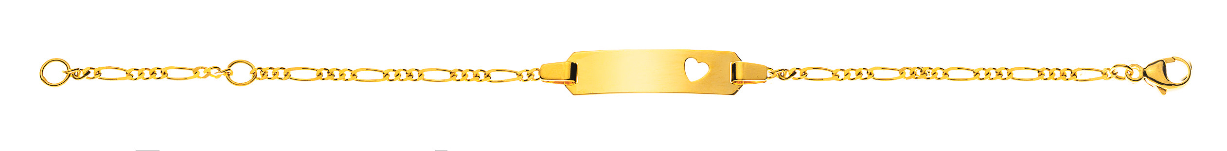 Bébé Armband Figaro diamantiert Gelbgold 750, 14cm