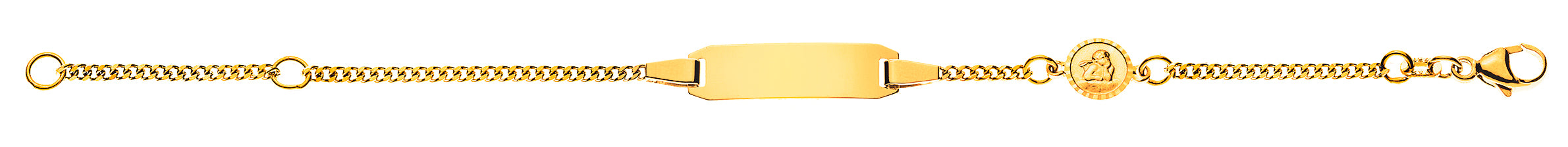 Bébé Armband Panzer diamantiert Gelbgold 750, 14cm