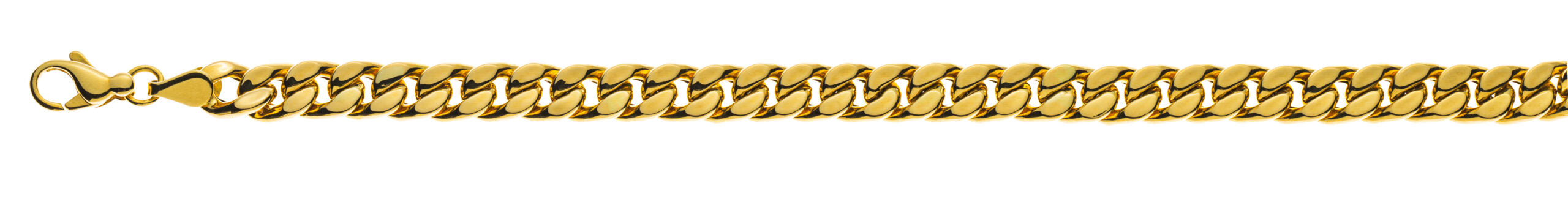 Panzer geschliffen Gelbgold 750 halbmassiv ca.7mm