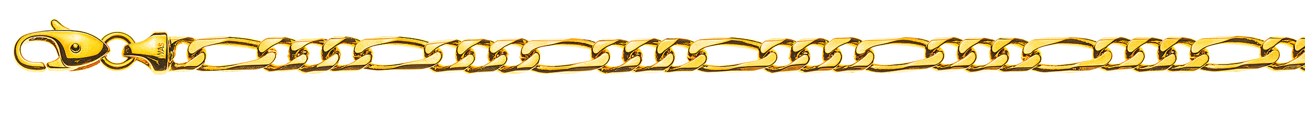 Figaro-Armband 8-fach diamantiert Gelbgold 750 ca. 4,5 mm