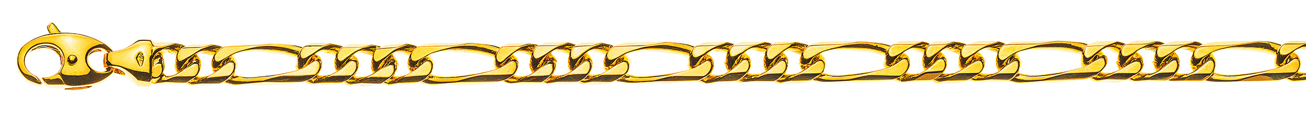 Figaro-Armband 8-fach diamantiert Gelbgold 750 ca. 6,0 mm