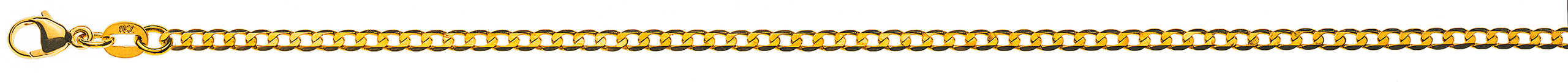 Panzer extraflach diamantiert Gelbgold 750 ca. 2.4mm – 19cm