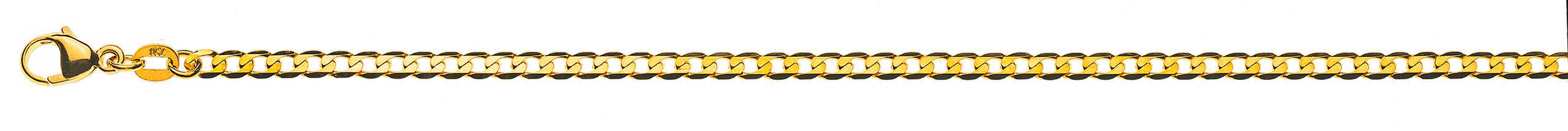 Panzer extraflach diamantiert Gelbgold 750 ca. 3.1mm – 19cm