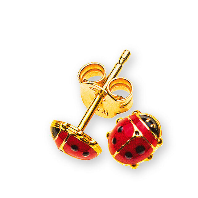 Ohrstecker Marienkäfer klein Gelbgold 750